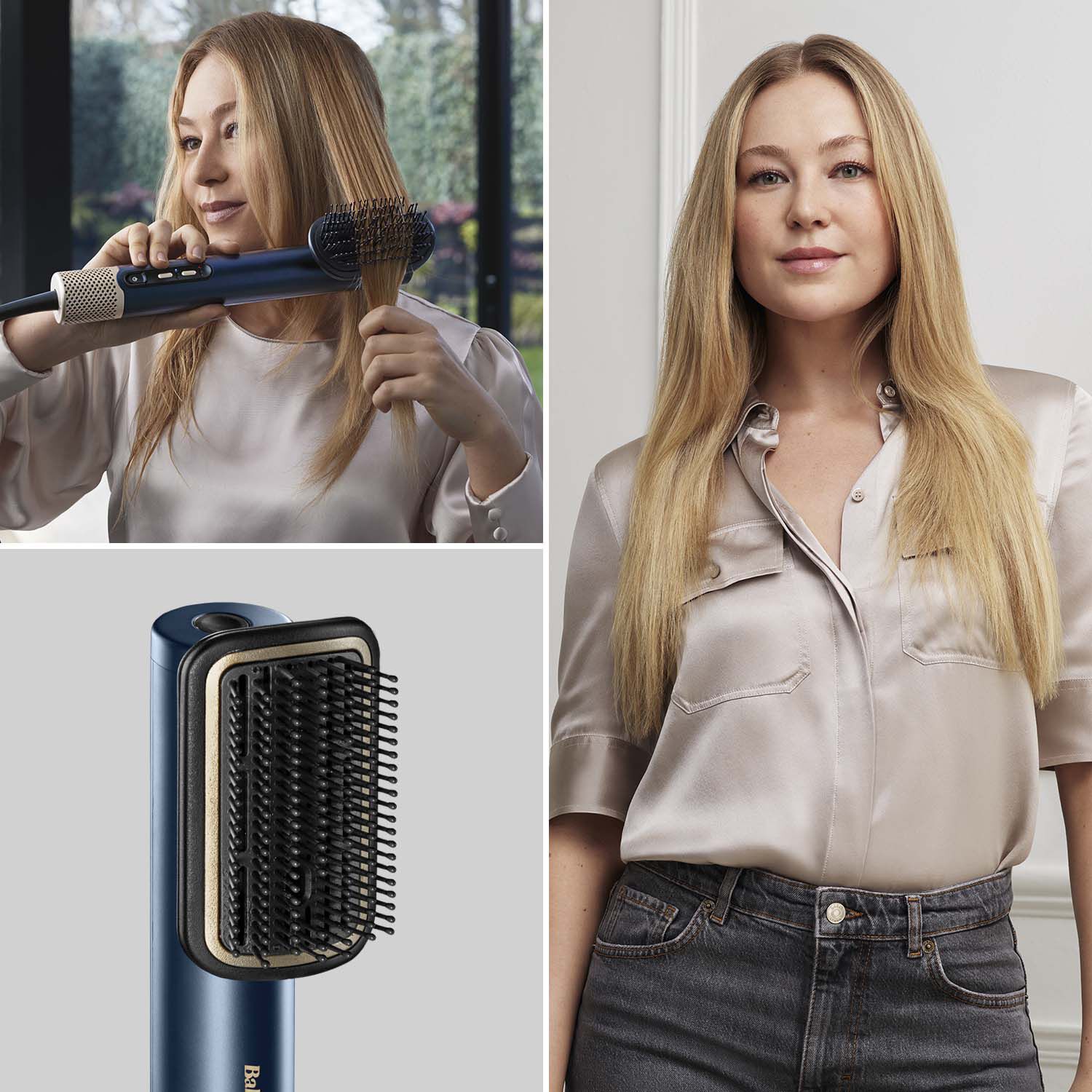 Model using Air Wand smoothing brush - before & after